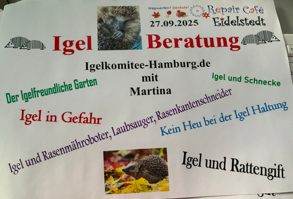Igelkomitee Hamburg im Repaircafe-Eidelstedt